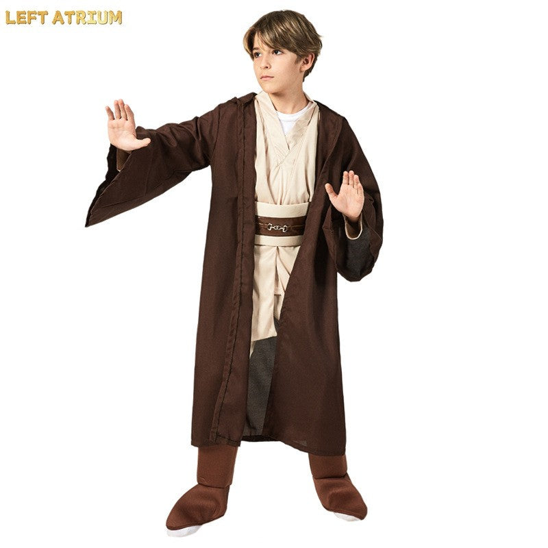 Jedi Warrior Full Set COSplay Costume For Kids Boys Girls Fancy Dress Jedi Cloak Cosplay Halloween Carnival Costume For Children