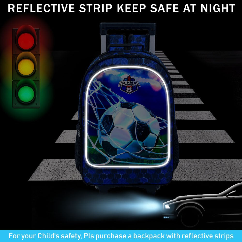 3PCS Rolling Backpack for Girls and Boys, Kids Roller Wheels Bookbag, Wheeled Elementary School Bag with Lunch Bag