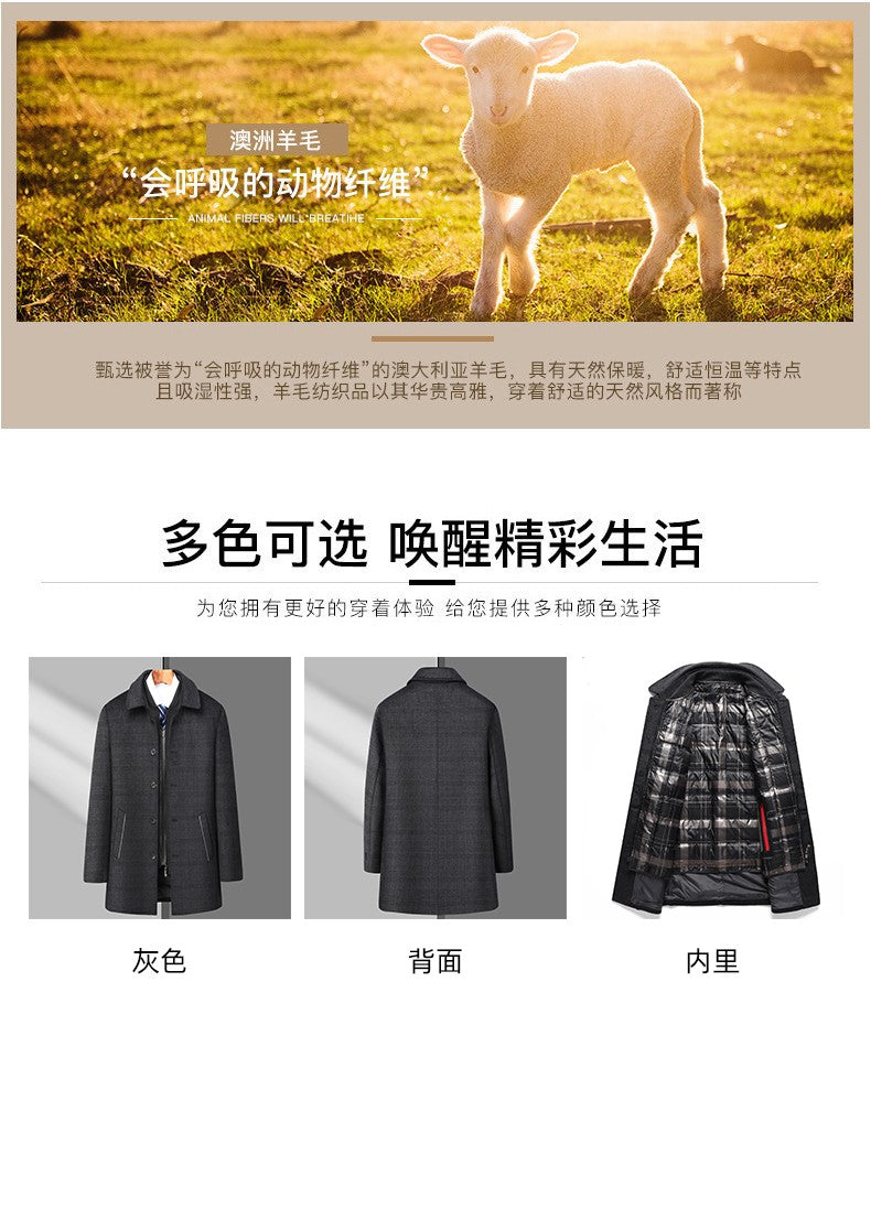 2024 New style Men's Woolen Coat Winter Classic Casual Overcoat Mens high quality Thicken trench coat men full size M-4XL