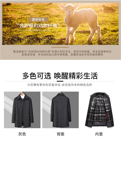 2024 New style Men's Woolen Coat Winter Classic Casual Overcoat Mens high quality Thicken trench coat men full size M-4XL