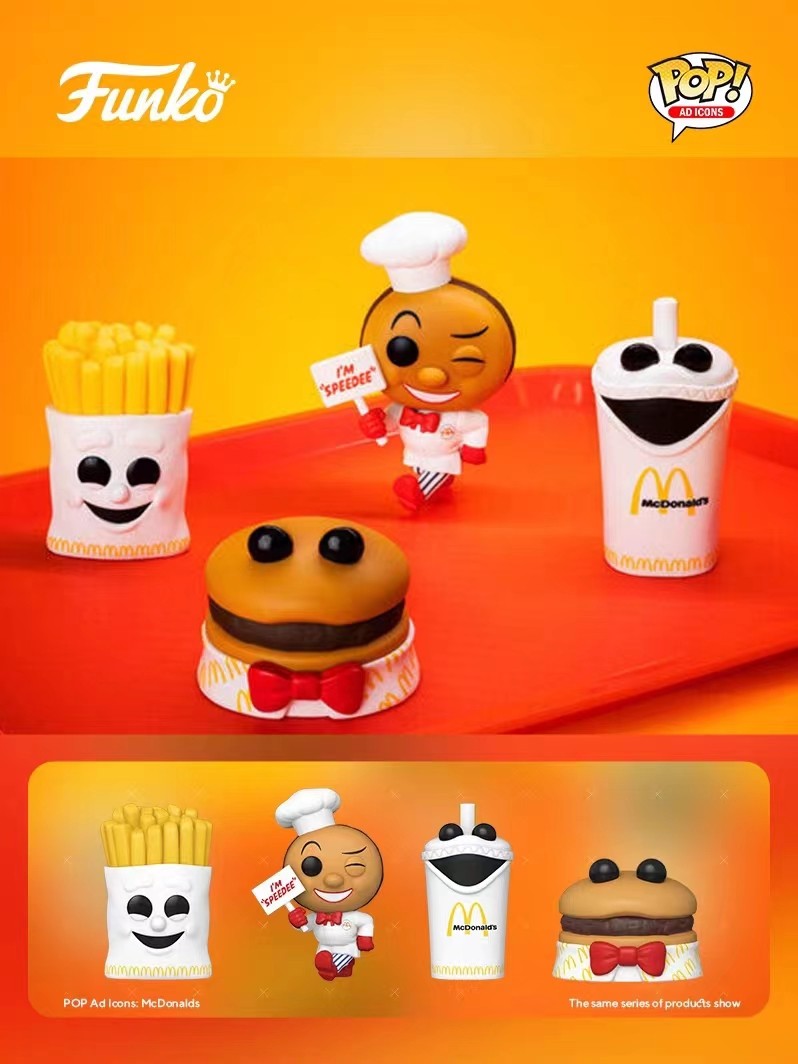 McDonald's Series Boneco de Ação Original Funko Pop Hambúrguer Batatas Fritas Speenee Grimace Brinquedos de Coleção Edição Limitada Presentes