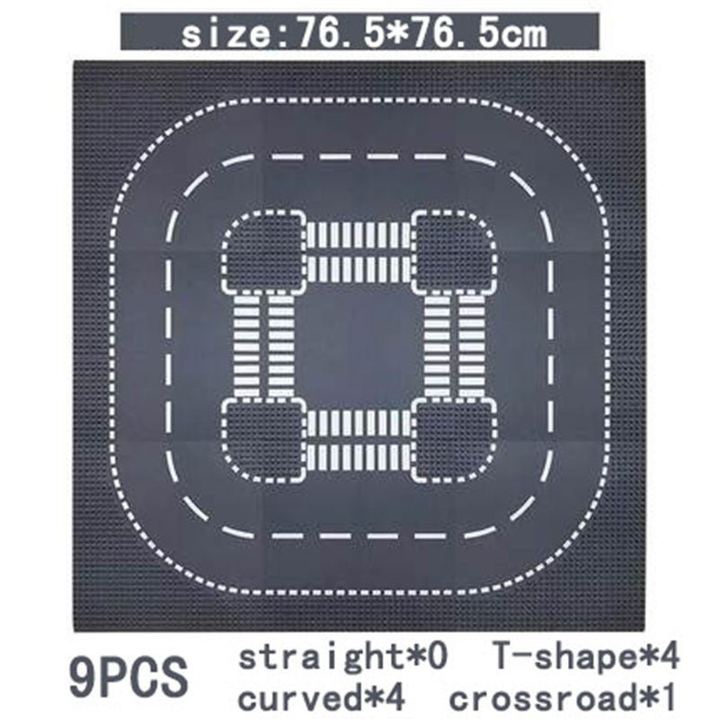 Placa de Base para Construção 32*32 Blocos de Montar Compatível com Todas as Marcas Cidade Rua Estrada Base Reta Cruzamento Curva Junção em T