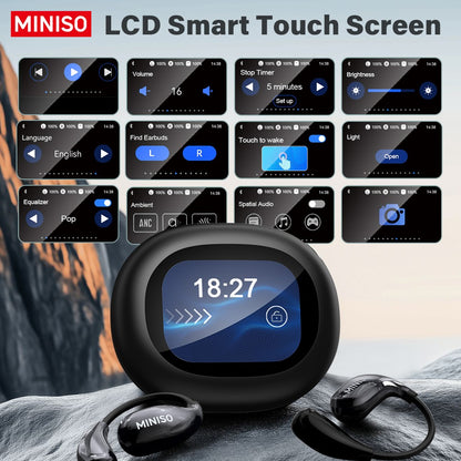 MINISO MS189 Fones de Ouvido Sem Fio Bluetooth 5.4 Fone de Ouvido Esportivo Bateria de Longa Duração Controle por Botão Redução de Ruído Com Microfone
