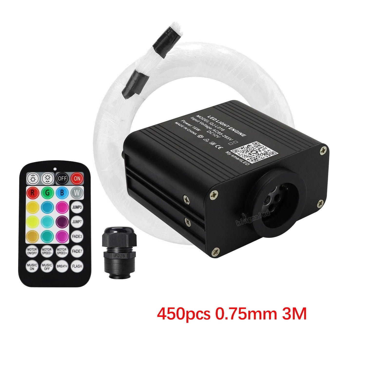 New 16W Twinkle RGBW Fiber Optic Star Ceiling Lights Kit Smart APP Sound Control LED Engine for Car Starry Sky Fiber Optic Light