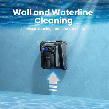 Limpador de Piscina Robótico sem Fio, Aspirador de Piscina para Piscinas Enterradas com 4 Motores, Limpeza de Parede e Linha d'Água, Bateria com 300min de Duração