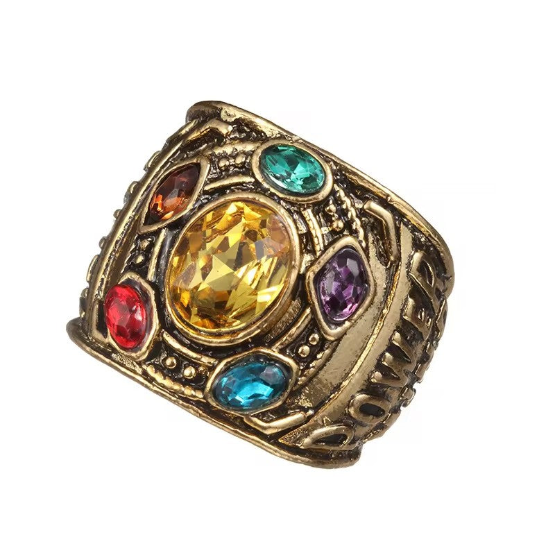 Cool New Fashion Men's Power Ring Infinity Wars Thanos Cosplay  Anime Alloy Ring Jewelery Punk Gothic Hip Hop Ring Male