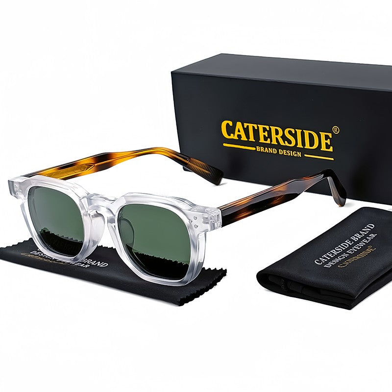 Óculos de Sol Retrô Punk CATERSIDE Masculino Armação Pequena Quadrada Design Personalizado Óculos de Sol Feminino Viagem Festa Negócios Festival Presente