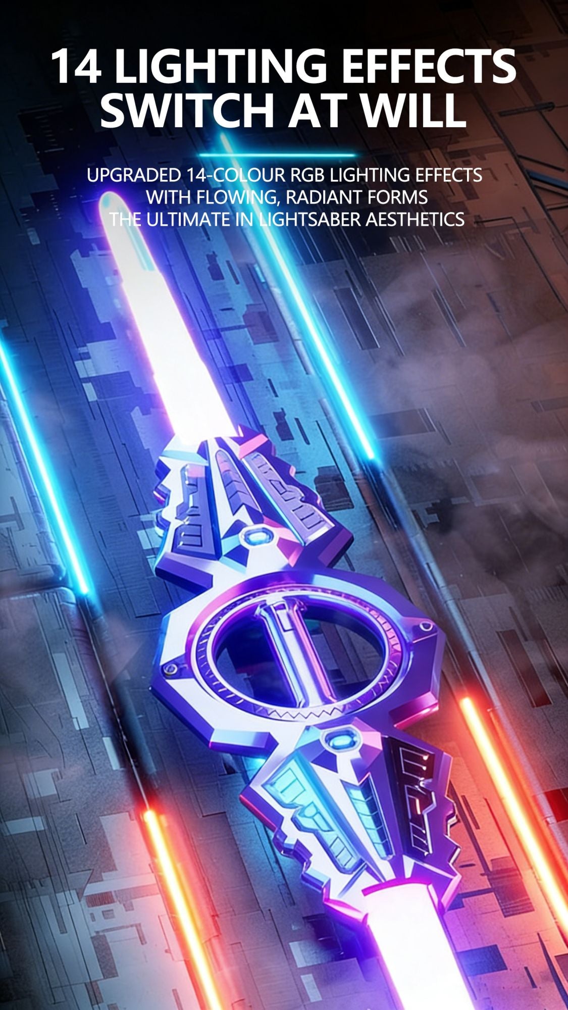 Sound & Light Rotate Sword 14 Multi-Color Flash LED Light Shine Cosplay Sword Toy Party Family Interactive Toy For Kids & Adult