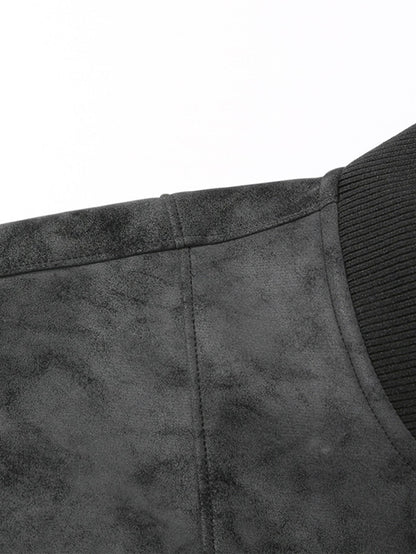 Men'S Motorcycle Jacket - Windproof Thermal Zip-Up Biker Coat with Stand Collar, Full-Zip Closure, Front Pockets - Lightweight N