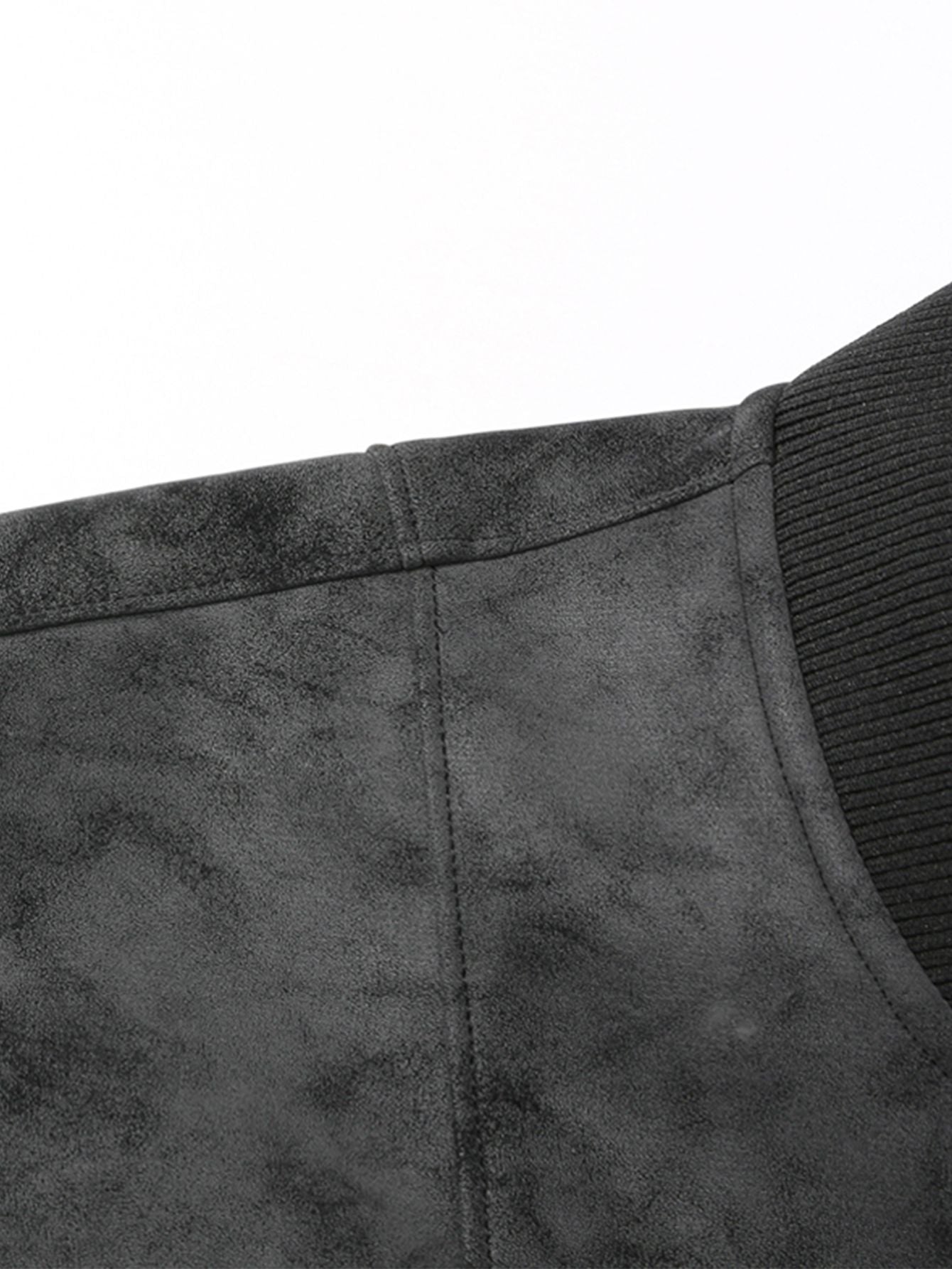 Men'S Motorcycle Jacket - Windproof Thermal Zip-Up Biker Coat with Stand Collar, Full-Zip Closure, Front Pockets - Lightweight N