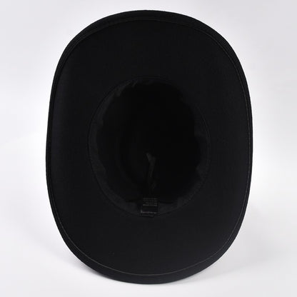 Winter Big Brim Western Cowboy Hat  Belt Decor Jazz Fedora Hats Retro Gentleman Lady Jazz Cowgirl Cap Church Sombrero Caps