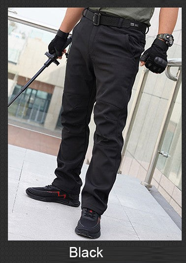 TRVLWEGO Thick Warm Fleece Hiking Pants Men Winter Waterproof Windproof Outdoor Soft Shell Rain Trekking Camping Ski Trousers