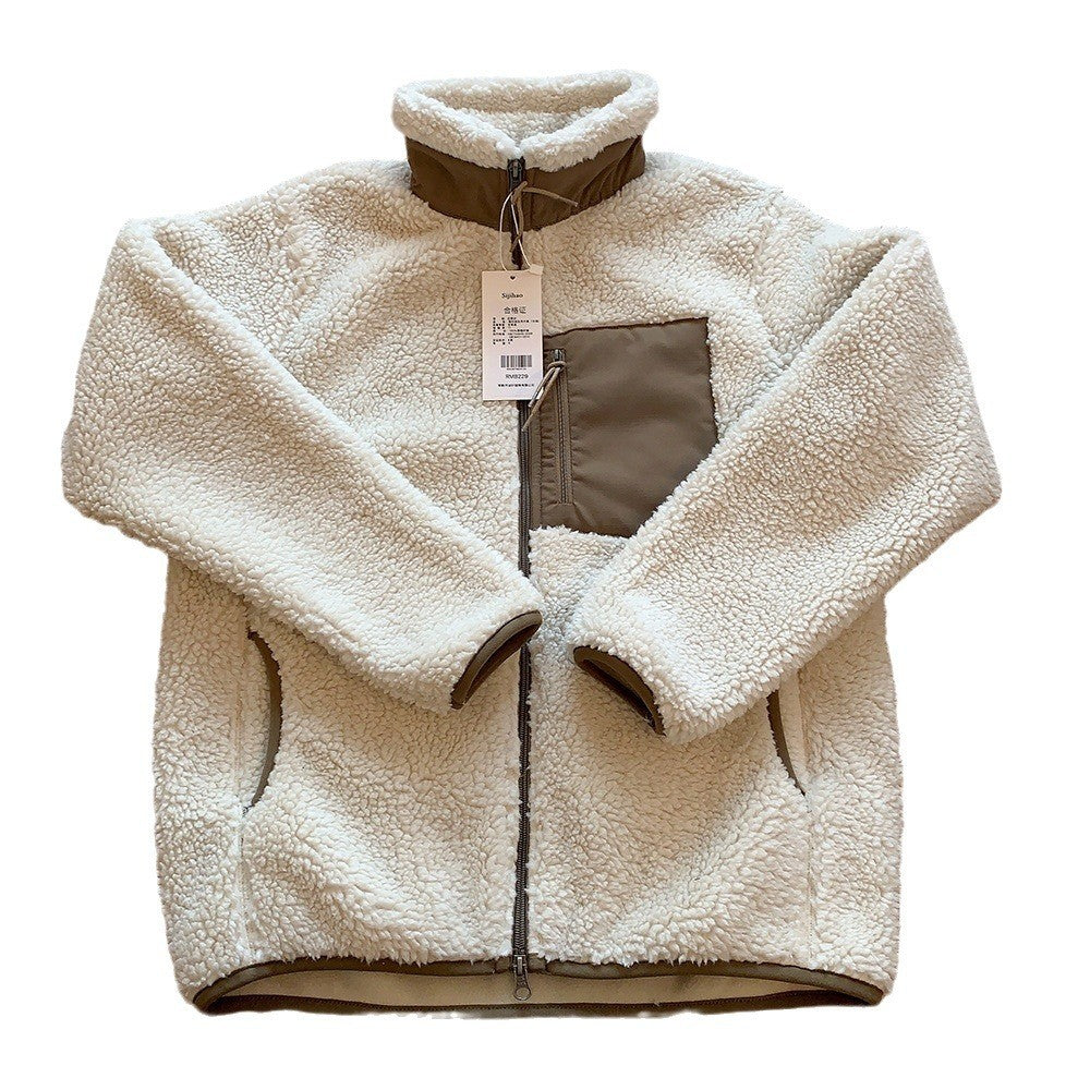 Motorcycle Outdoor Fleece Jacket For Men/Women Double Sided Fleece Thickened Plush Rider Cycling Suit Lamb Wool Windproof Jacket