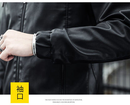 Fashion Men's New Hoodie Leather Jackets Autumn Casual Clothing Jacket Biker Motorcycle Slim Leisure Coats Windproof Warm 4Xl