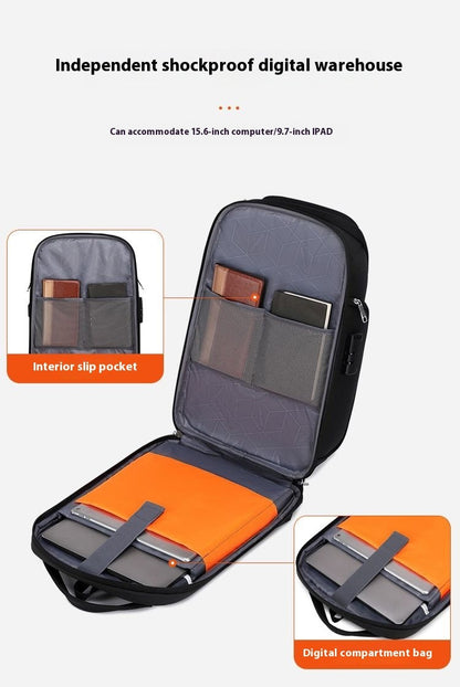 Mochila de negócios masculina 35 L Mochila à prova d'água Grande capacidade Viagem de negócios Multifuncional Senha Antirroubo Bolsa para laptop