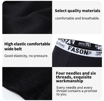 4/10 Piece Men's Black Fashionable Sexy Simple Underwear Boxer Shorts Plus Size Comfortable Versatile Casual Sports Beach Shorts