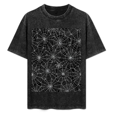 Spider web pattern - white on black by Cecca Designs T-Shirt plain Men's t-shirts