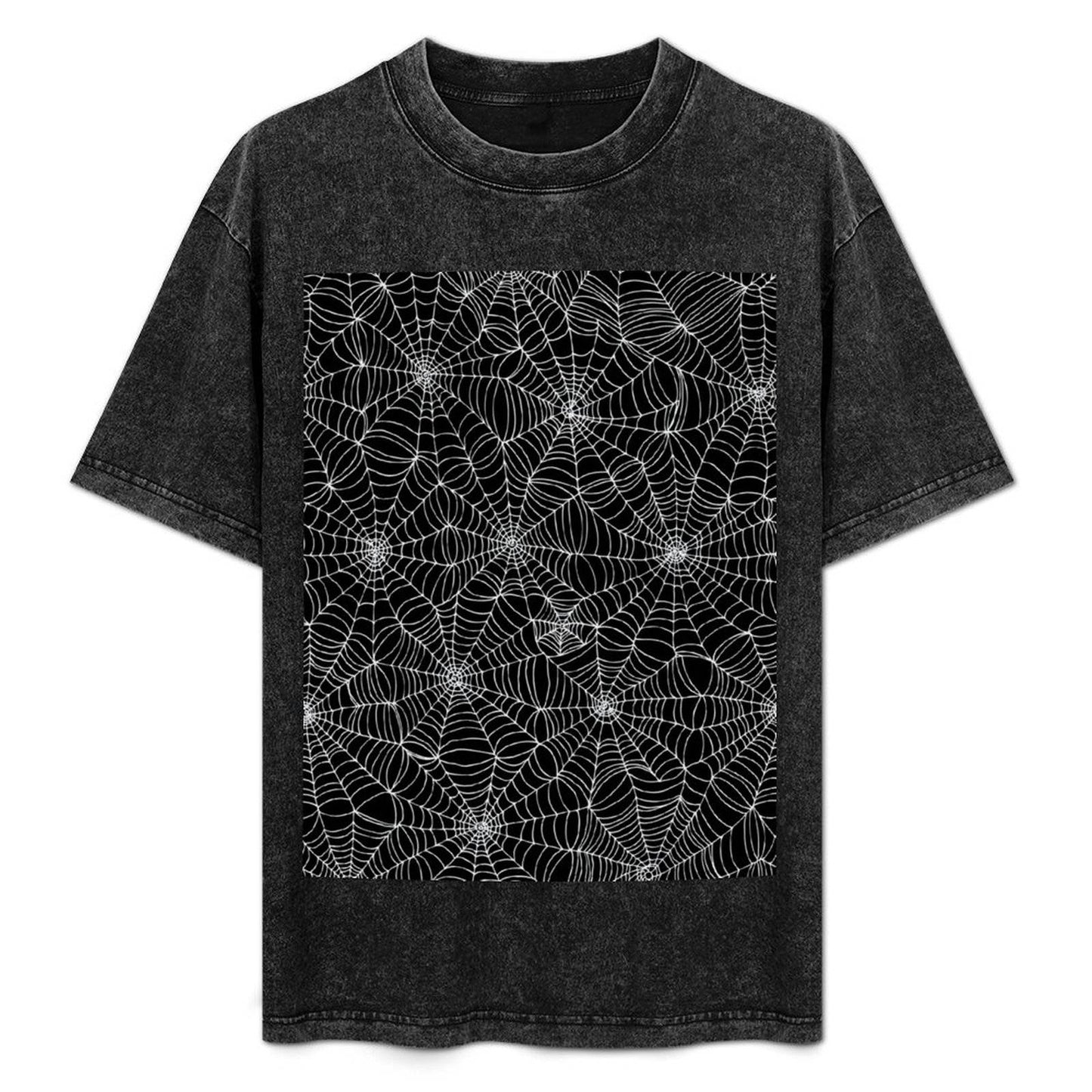 Spider web pattern - white on black by Cecca Designs T-Shirt plain Men's t-shirts