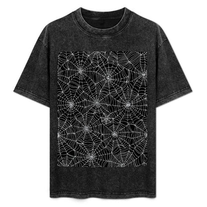 Spider web pattern - white on black by Cecca Designs T-Shirt plain Men's t-shirts