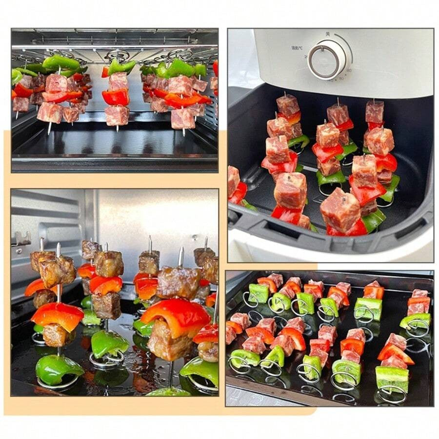 10/20/30pcs Kabob Skewers Stainless Steel Sticks For Grilling Reusable Kebab Tool Barbecue Stainless Steel BBQ Stick Chicken