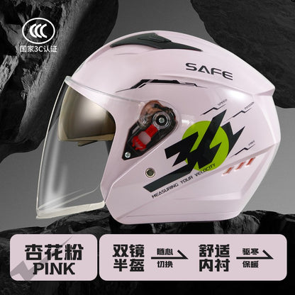 Capacete de 58-62cm para Moto de Inverno Térmico, Carro Elétrico, Feminino e Masculino, Com Lente Dupla e Uso nas Quatro Estações