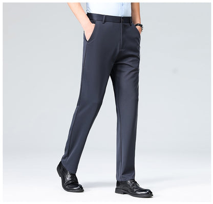Large Size 52 Mens Casual Pants Elastic Suit Pants Office Trousers Spandex Business Formal Dress Straight Pants