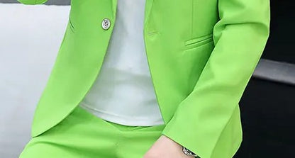 Men's Slim Fit Two-Piece Set Korean Style Spring Autumn Casual Trend British Hair Stylist Fashion Suit plus Trousers