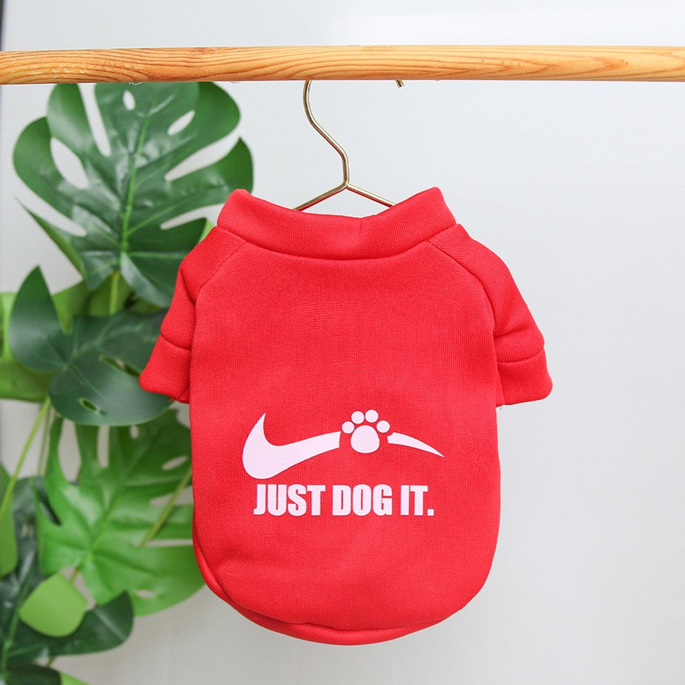 Roupas de outono e inverno para animais de estimação, moletom de veludo com gola redonda e letras inglesas fofas, roupas universais super fofas para gatos e cachorros, modernas