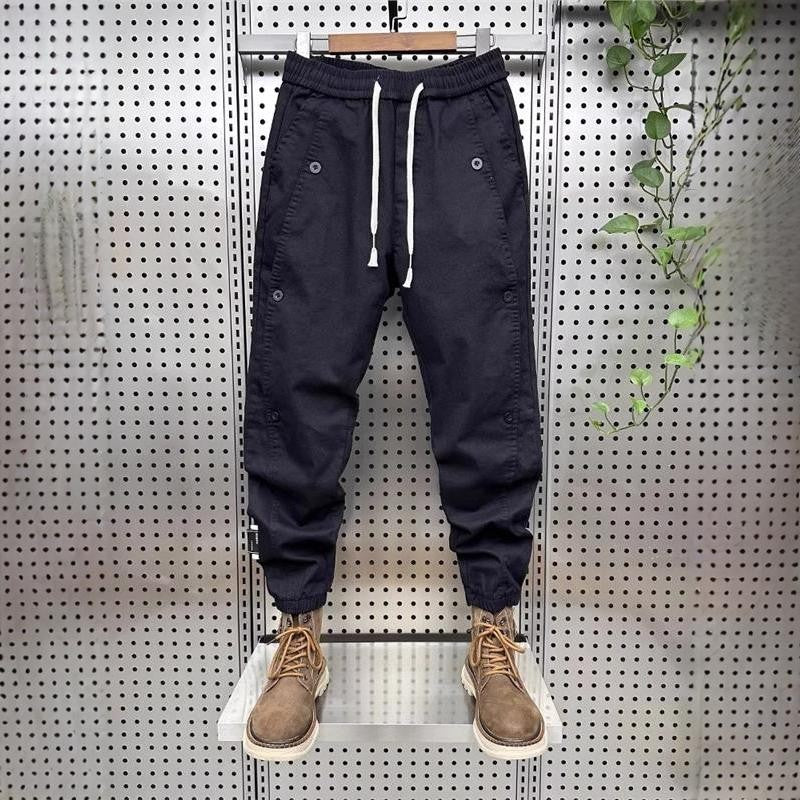 American Sle Workwear Pants Men's Trendy Brand Cuffed Harem Pants Splice Function down Jaet Spring Autumn Thin Casual Pants