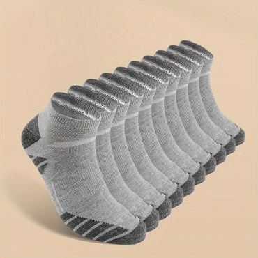 10 Pairs Cool Men Black White Four Seasons Cotton Sock Set Male Solid Color Breathable Sports Running Big Size Socks For Men