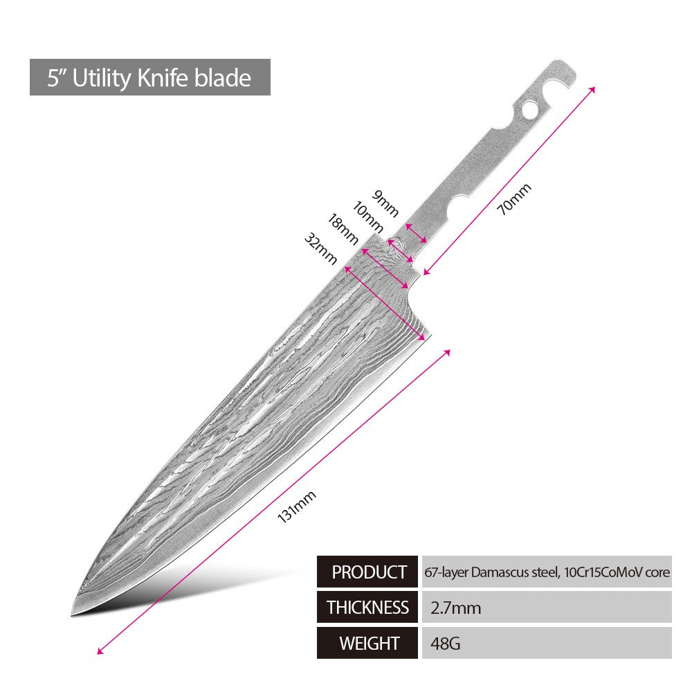 1-6 PCS Kitchen Knife 67 Layers Damascus Steel 10Cr15CoMoV core Kitchen Chef Slicing Utility Paring Knife Set mesh resin Handle