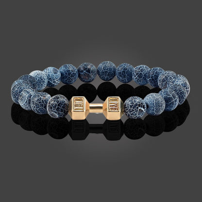 Pulseira Feminina/Masculina Ajustável Desgastada Preta, com Contas, Haltere, Joias de Yoga, Braceletes Originais