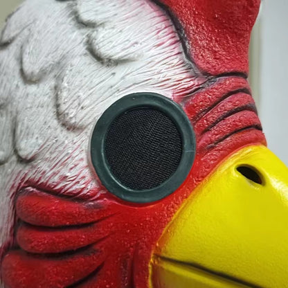 Hotline Miami Richard Rooster Mask, Cosplay Funny Animal Head Cover White Rooster Mask Halloween Party Prop Adult Latex Mask