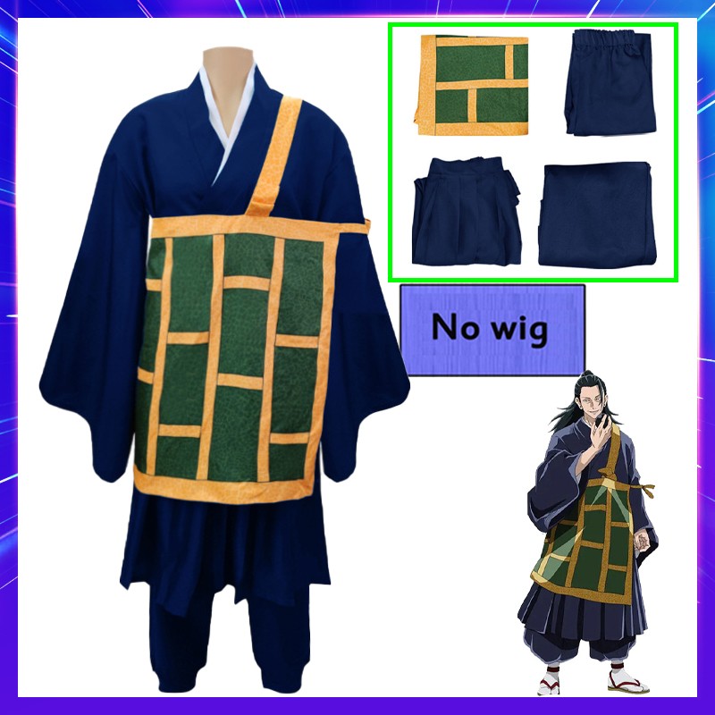 Anime Jujutsu Kaisen Geto Suguru Cosplay Costume Shirt Pants kimono Wig High School Uniform Full Set Adult Mens Party Clothes