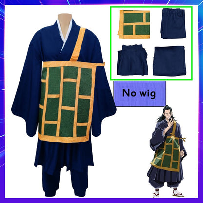 Anime Jujutsu Kaisen Geto Suguru Cosplay Costume Shirt Pants kimono Wig High School Uniform Full Set Adult Mens Party Clothes