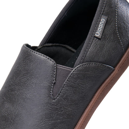 Oiaano  Wide Toe Men Minimalist Shoes  Comfortable Sneakers Leather Casual Shoes Black Slip On Leisure Loafers  Drive  Office