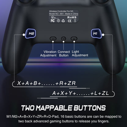BEBONCOOL Wireless Controller for Switch 2 with Joystick Double Vibration Compatible for Switch OLED/Lite Switch Remote Gamepad