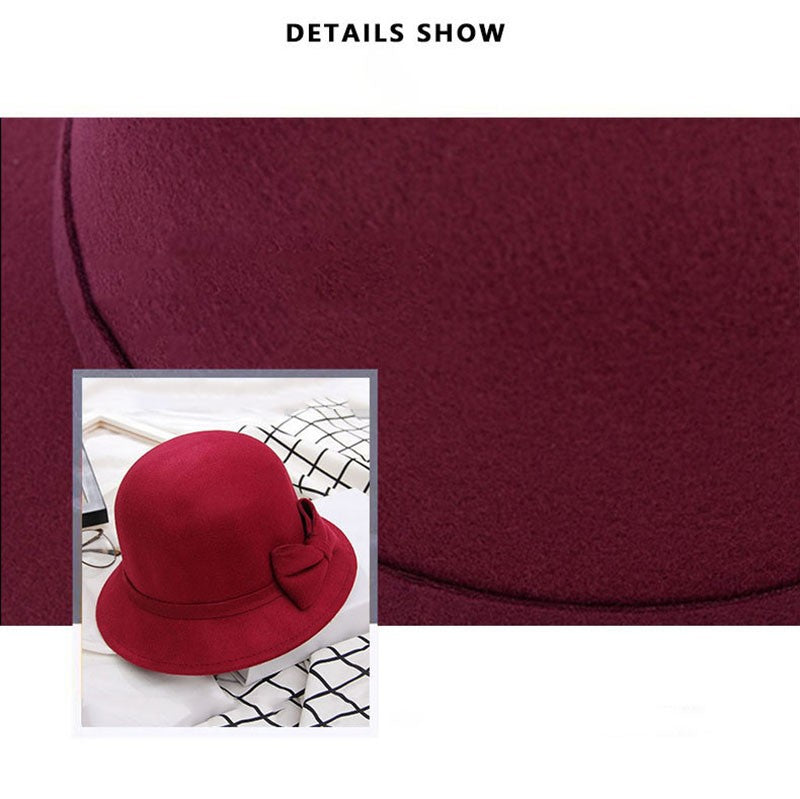 2022 Outono Inverno Fedoras Chapéu Feminino Elegante Vintage Laço Lã Chapéu Feminino Cúpula Feltro Casamento Igreja Boné Jazz Feminino Laço Cartola