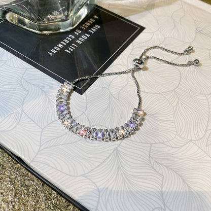 Pulseira de Tulipa de Opala Requintada com Zircônia para Mulheres Acessório Diário Personalizado da Moda Joias para Festas Presentes de Aniversário
