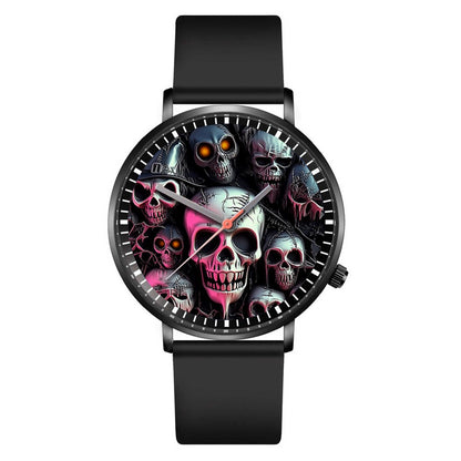 Fashion Pumpkin Design Men's and Women's Quartz Watch Casual Black Silicone Halloween Gift Fashion Women's Wristwatch