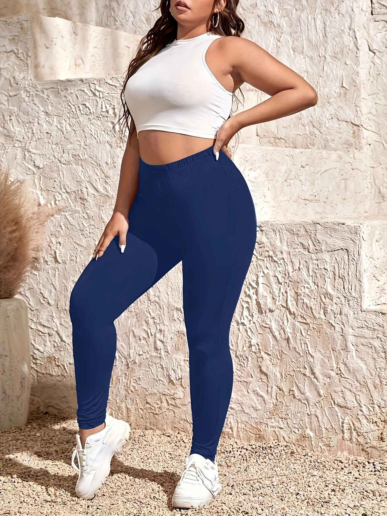 Plus Size Women's Black High-stretch Leggings Wear Nine-point Pants High-waisted Plus Fat Solid Color Small Feet Pants