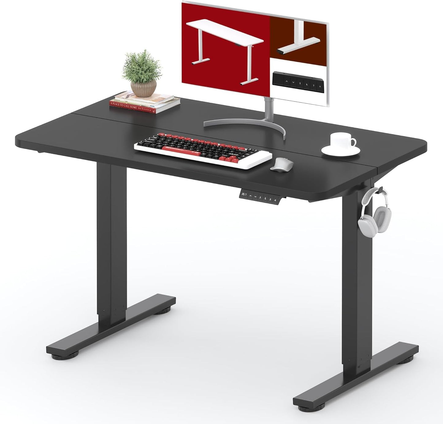 Standing Desk Height Adjustable Electric Stand up Desk 71x32 Inches Sit Stand Home Office Desk with Splice Board