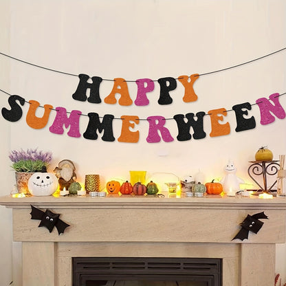 Happy Summerween Banner Summerween Birthday Party Banner Decorations Halloween In Summer Decor Summer Halloween Ghost Birthday