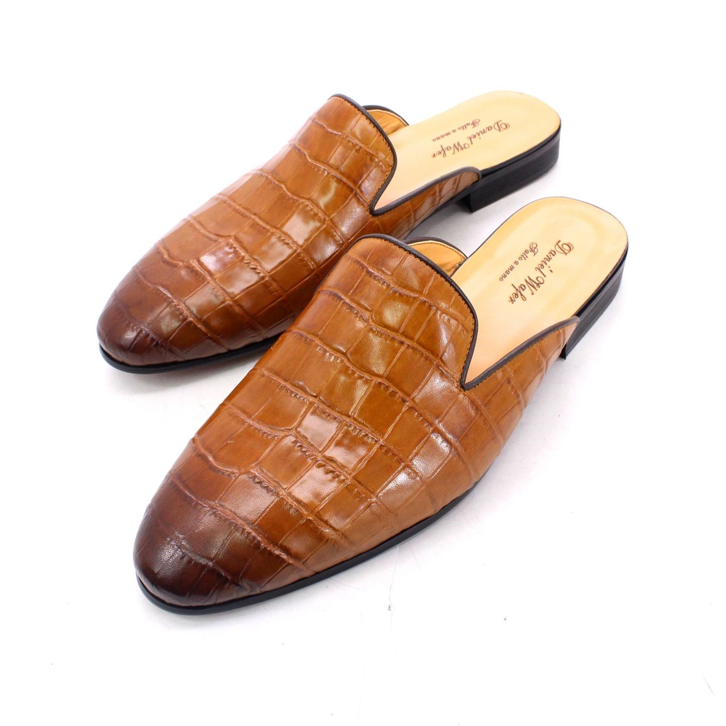 Men's shoes, genuine leather toe caps, slippers, men's fashionable outdoor men's half slipper leather shoes, loafers