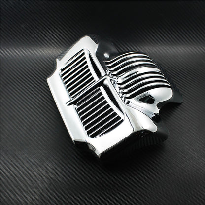Capa de resfriador de óleo de estoque de ABS para motocicleta preto/cromado para Harley Touring Street Electra Glide Road King FLHX FLTR FLHT 2011-2016