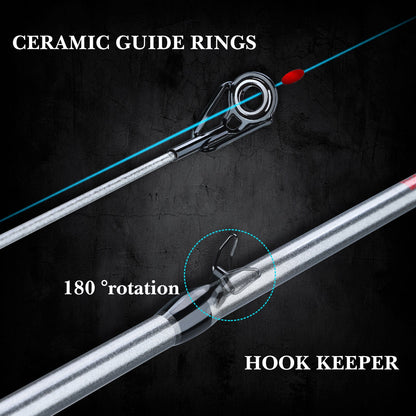 Sougayilang 5 Section Spinning Casting Rods 1.7m Ultralight Weight Carbon Fiber Fishing Rod for Travel Freshwater Fishing Pesca