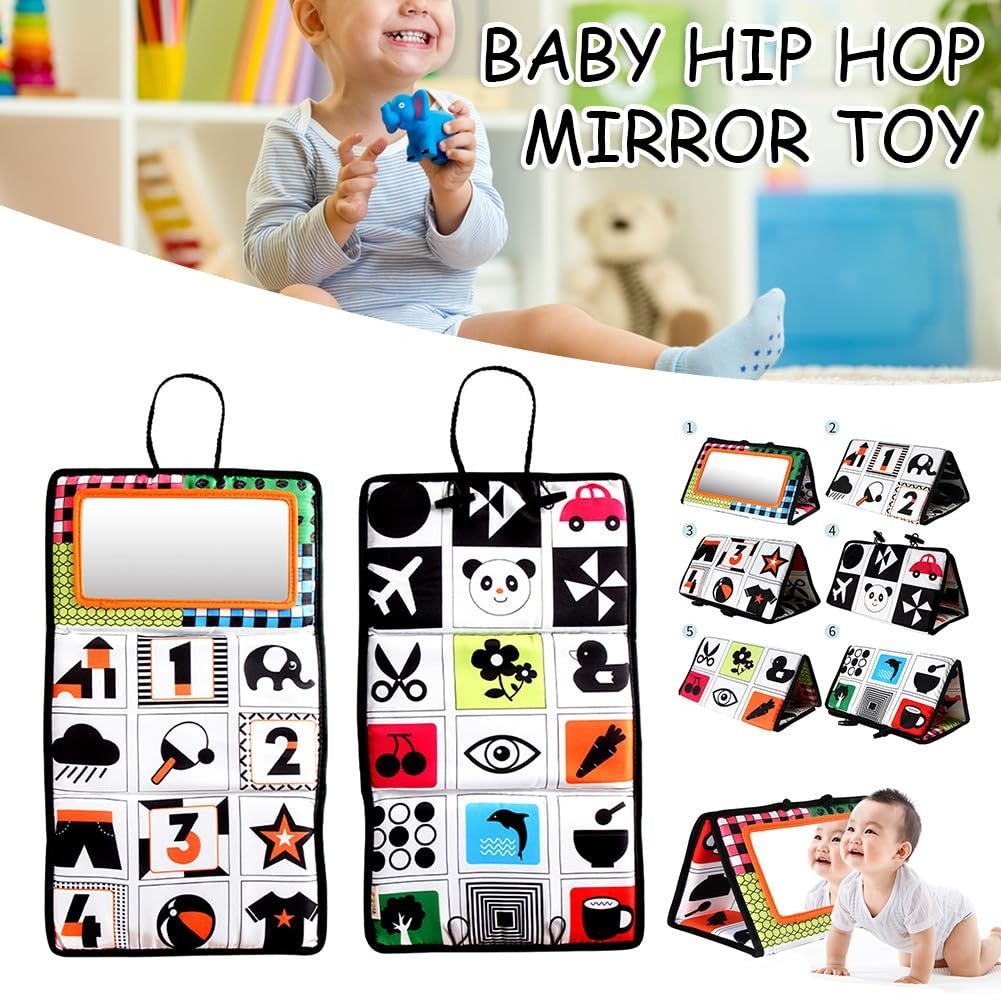 Brinquedos de Espelho para Bebês Recém-Nascidos com Contraste Alto Preto e Branco para Tempo de Barriga, Desenvolvimento Montessori, Atividade de Engatinhar e Brinquedo Sensorial