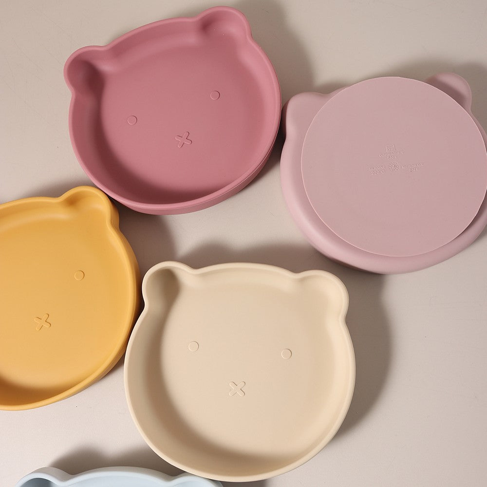 Personalised baby bear shape silicone feeding plate My First Bear Plate | Custom Name & Strong Suction for Easy Feeding
