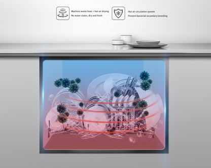 Drawer Dishwasher 8 Sets Automatic Built-in Dish Machine Major Kitchen Appliances