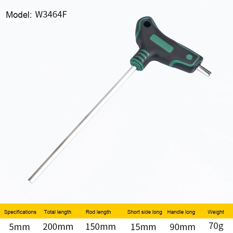 WYNN'S T-Handle Allen Wrench Metric Long Arm Ball/Flat End Hex Key Wrench 1.5-12mm Home Auto Bike Repair Hand Tool Screwdriver